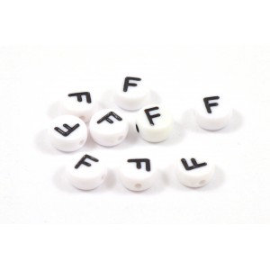 Bille acrylique ronde plate lettre F